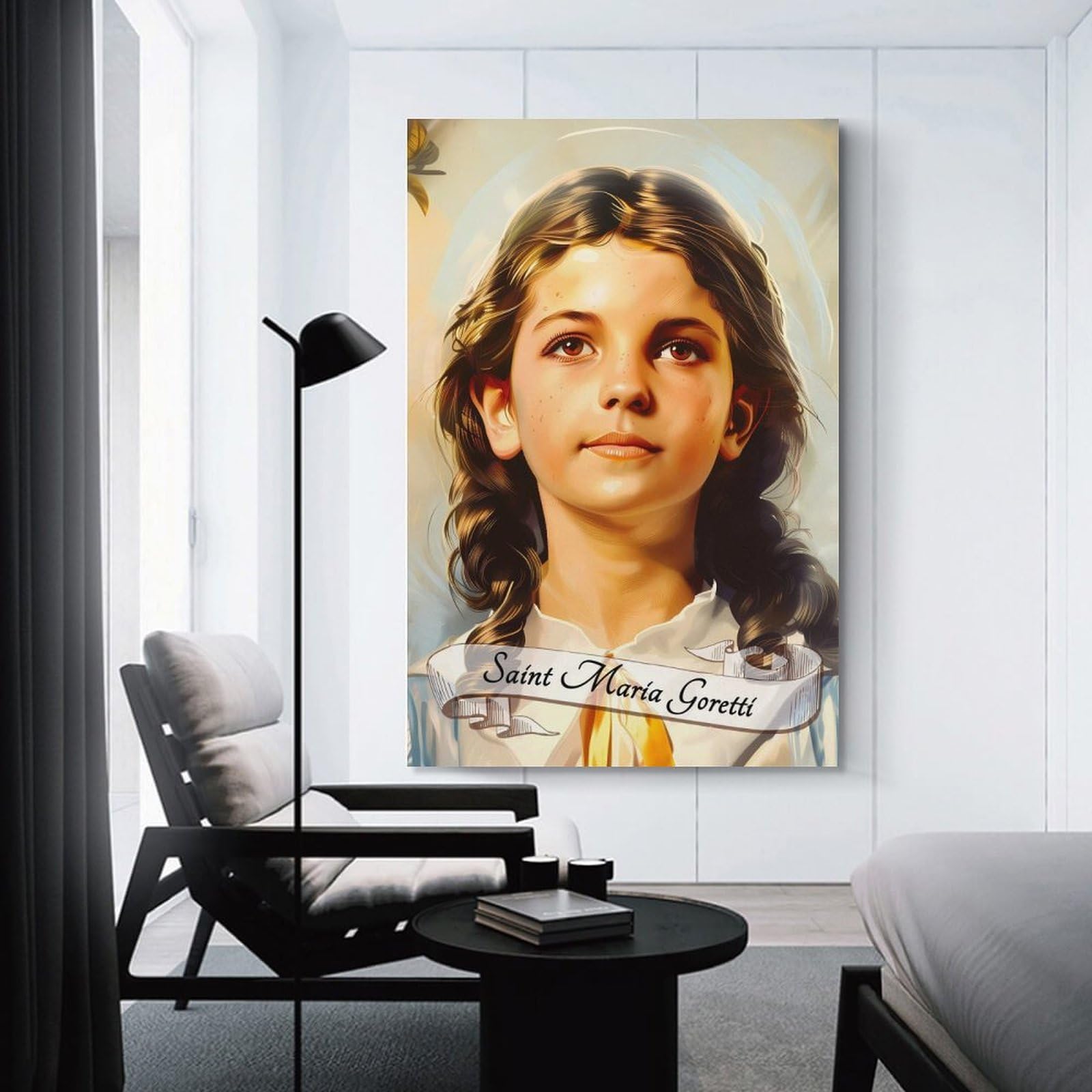 Junmoney Wall Art Print Saint Maria Goretti Art Print, 20x30inch(50x75cm), for Bedroom Decor, Cosy Corners Or Studios, Decorative Wall Art for Cosy Rooms