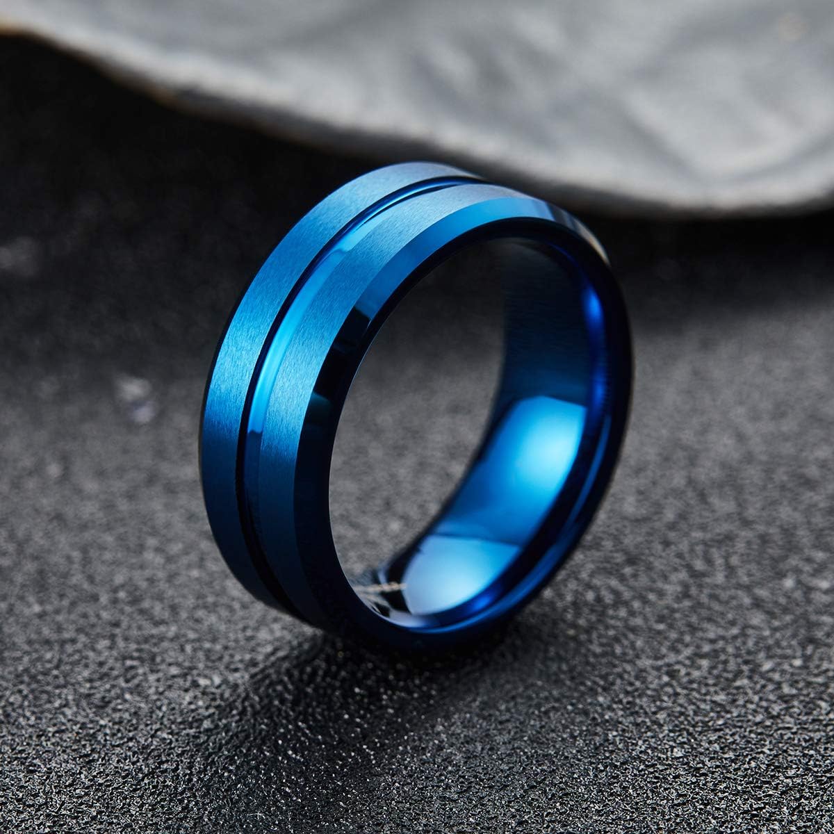 King Will Tungsten Carbide Wedding Band for Men Size 4-16
