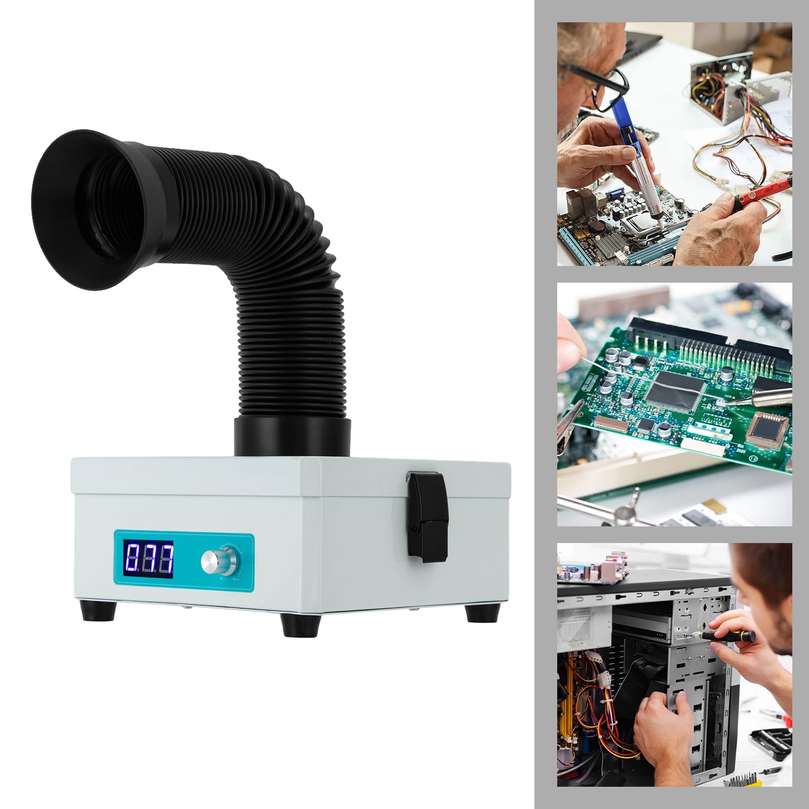 Extractor de humo, aspiración láser, absorbedor de humo de soldadura, miniatura para filtración y limpieza, filtro de 3 días H-E-P-A y carbono