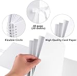 Vienrose Scrapbook 10x10 Inch, Photo Album Scrapbook White Thick Kraft Paper Memory Book, Scrap Book Photo Albums for Couple Baby Wedding Family, 55-JTB-10C-20-WHE