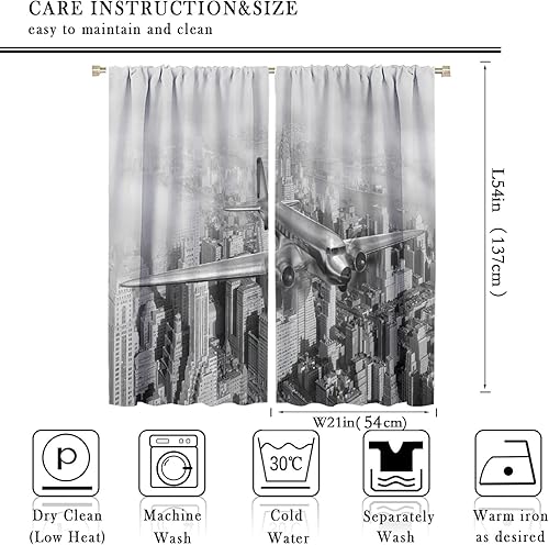 Miniatura 10 de Cortinas opacas modernas de Nueva York, paisaje de la ciudad de Nueva York al atardecer amanecer, edificios, edificios, cortinas de puerta para
