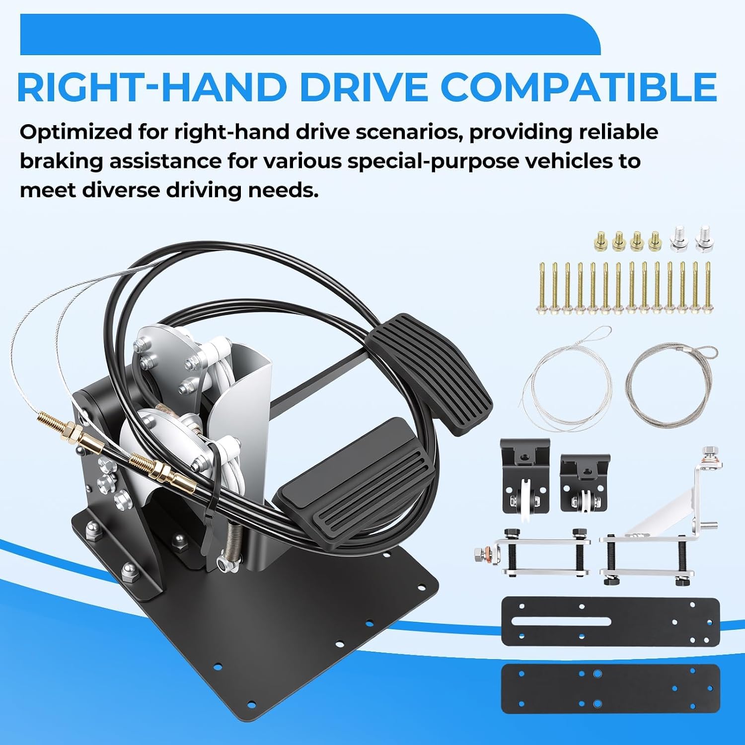 Dual Control Pedal Passenger Side Brake Gas Combo RHD Compatible with Driving School Student Postal Vehicle Instructor Training Replacement Part ACAR-B7D