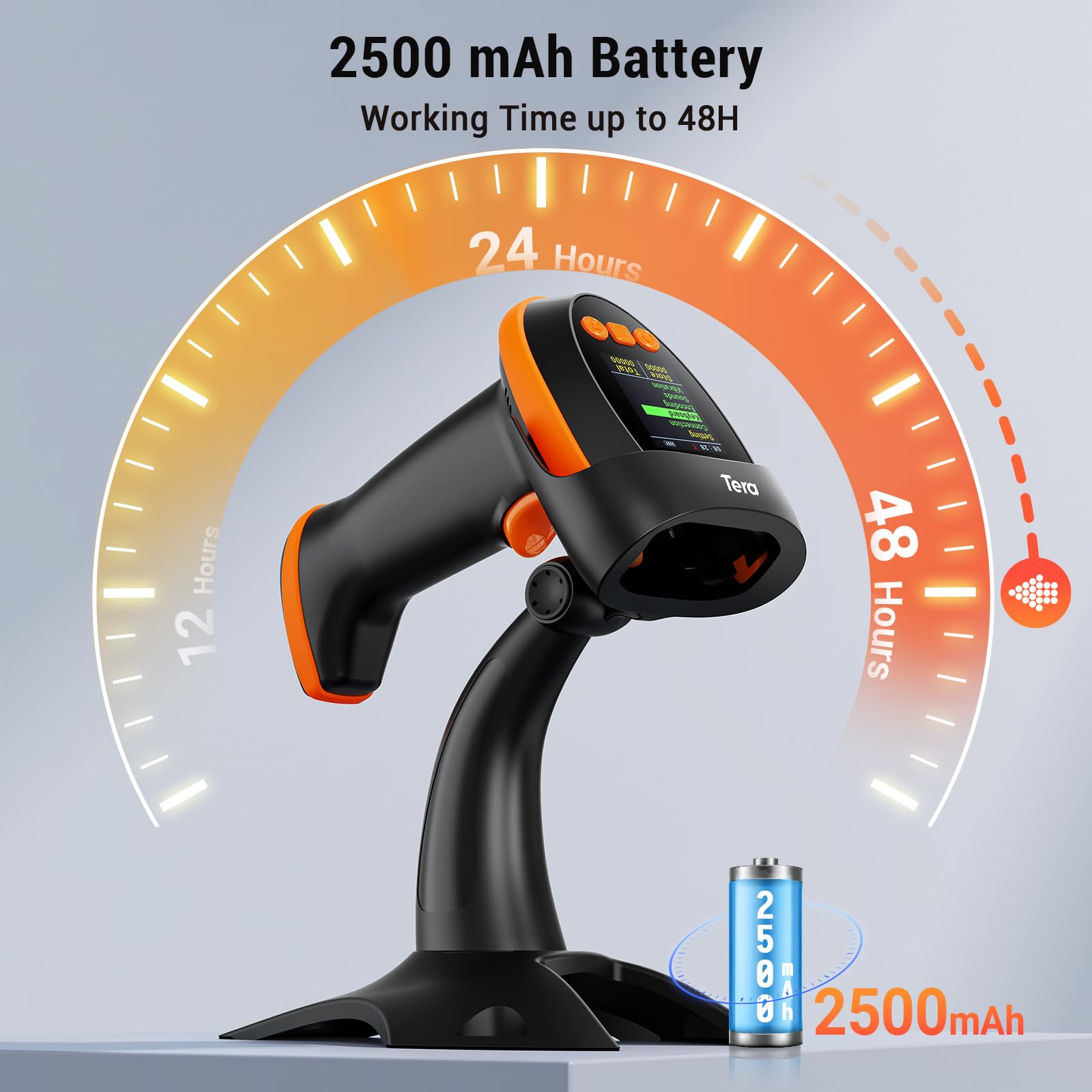 Scanner Code Barre Scanner De Codes-barres Sans Fil Laser 1D, Lecteur De Barres 2D, Pour Code Barre Sans Fil