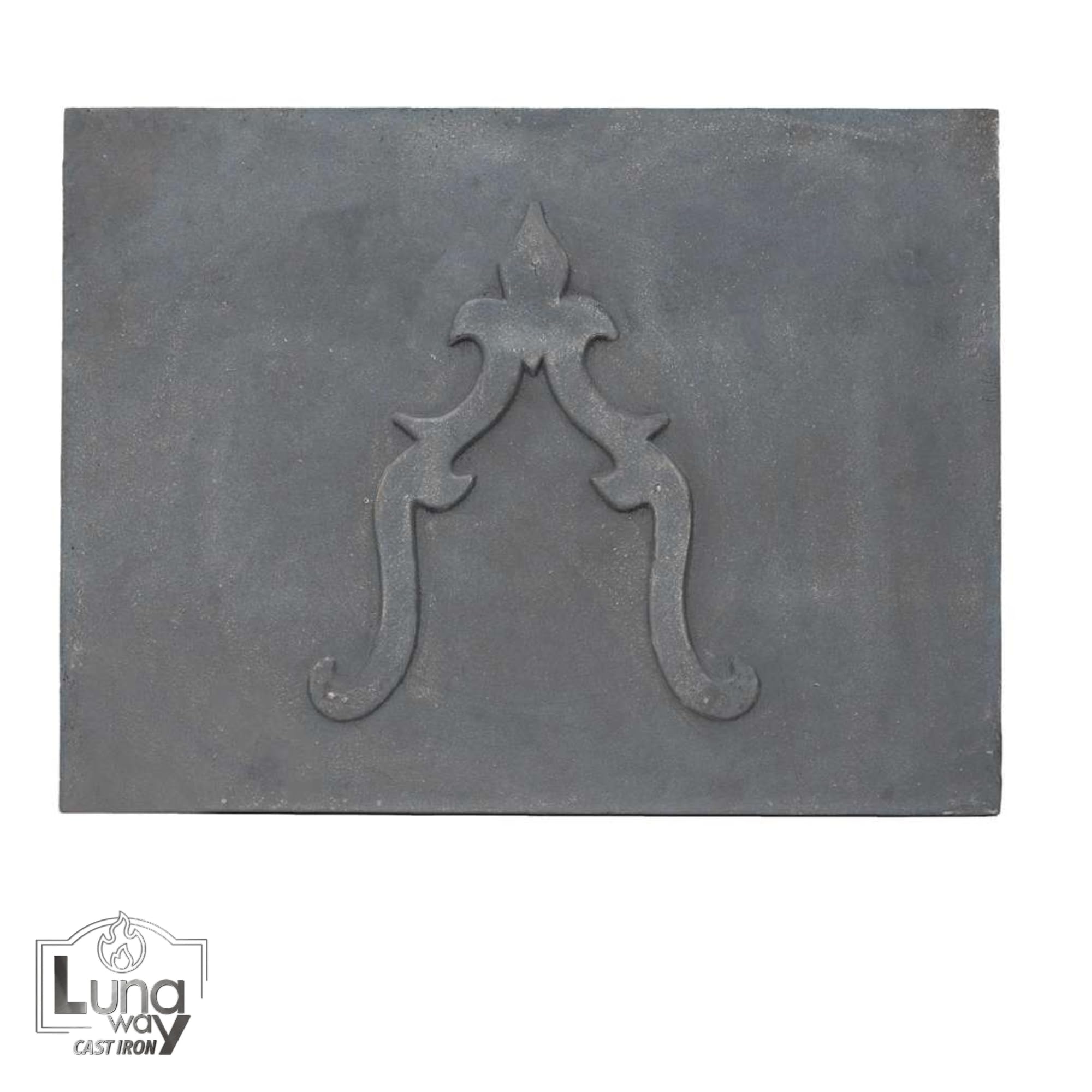 Plaque décorée Lys en Fonte pour revêtement de cheminée 80 x 60 cm Èp. 1,2 cm