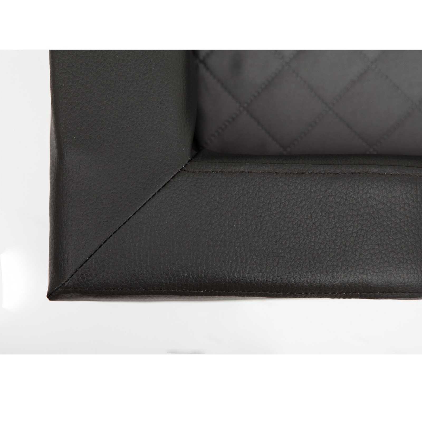 Hundebett Delux, Schwarz, Größe XL 93x62cm, Kunstleder + aushaltbares Codurastoff