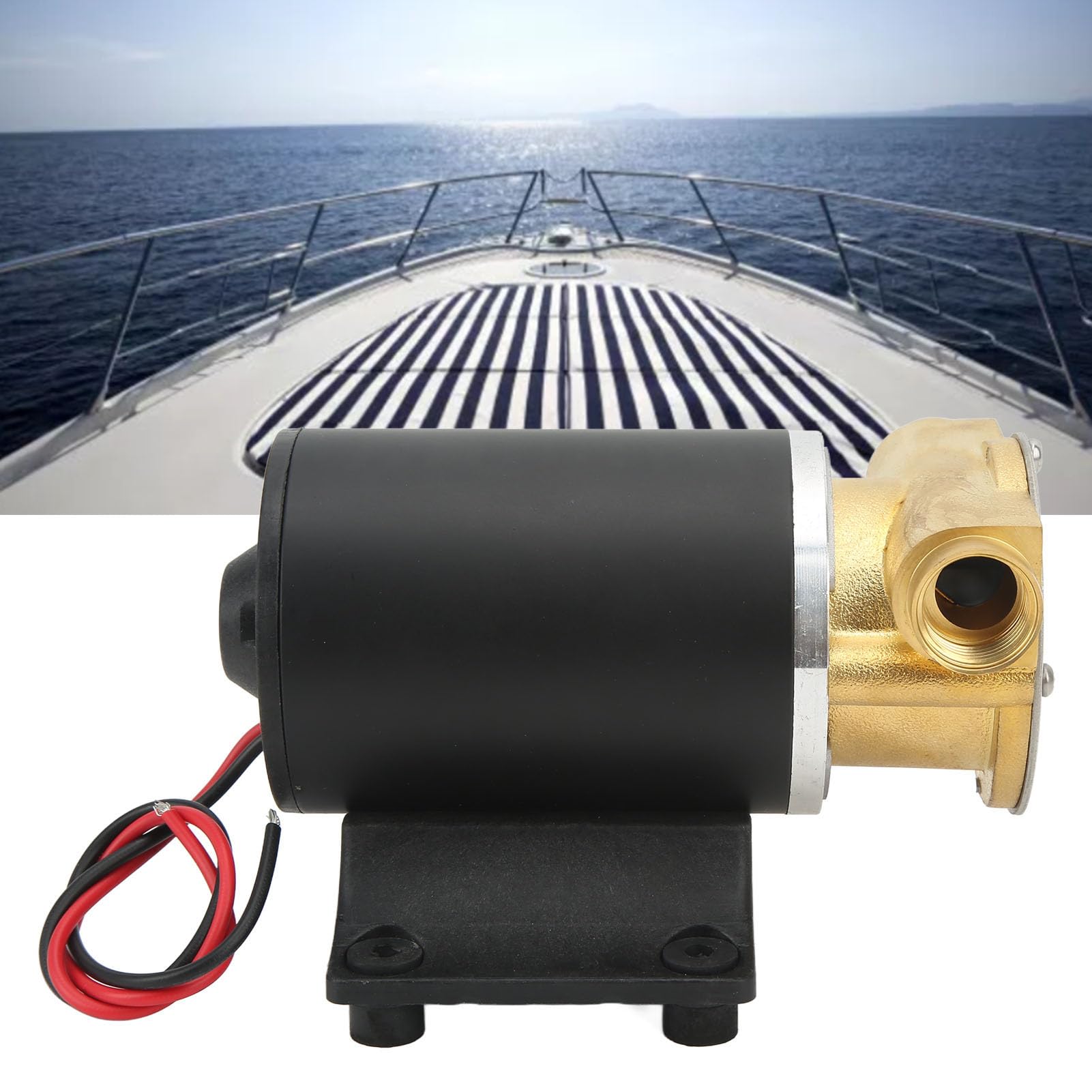 Semme Pompa Zęzowa z Wirnikiem Samozasysającym 6GPM 24V Marine do łodzi Zęzowej Pokładu Wyładowczego Mycie Baitwell Wirnik Mosiężny wał ze Stali Nierdzewnej (12V)