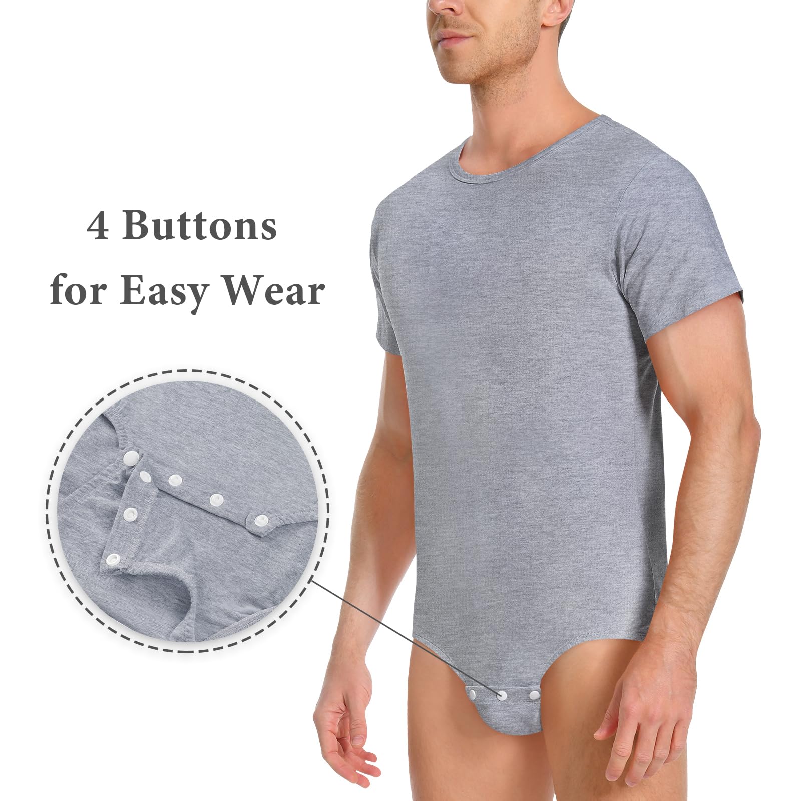 LittleForBig Grenouillère en coton pour homme – Combinaison basique à coupe décontractée