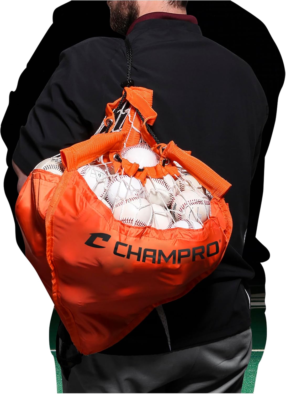 Champro Portable Ball Caddy - Removable Drawstring Baseball/Softball Storage Bag, 3'x2'