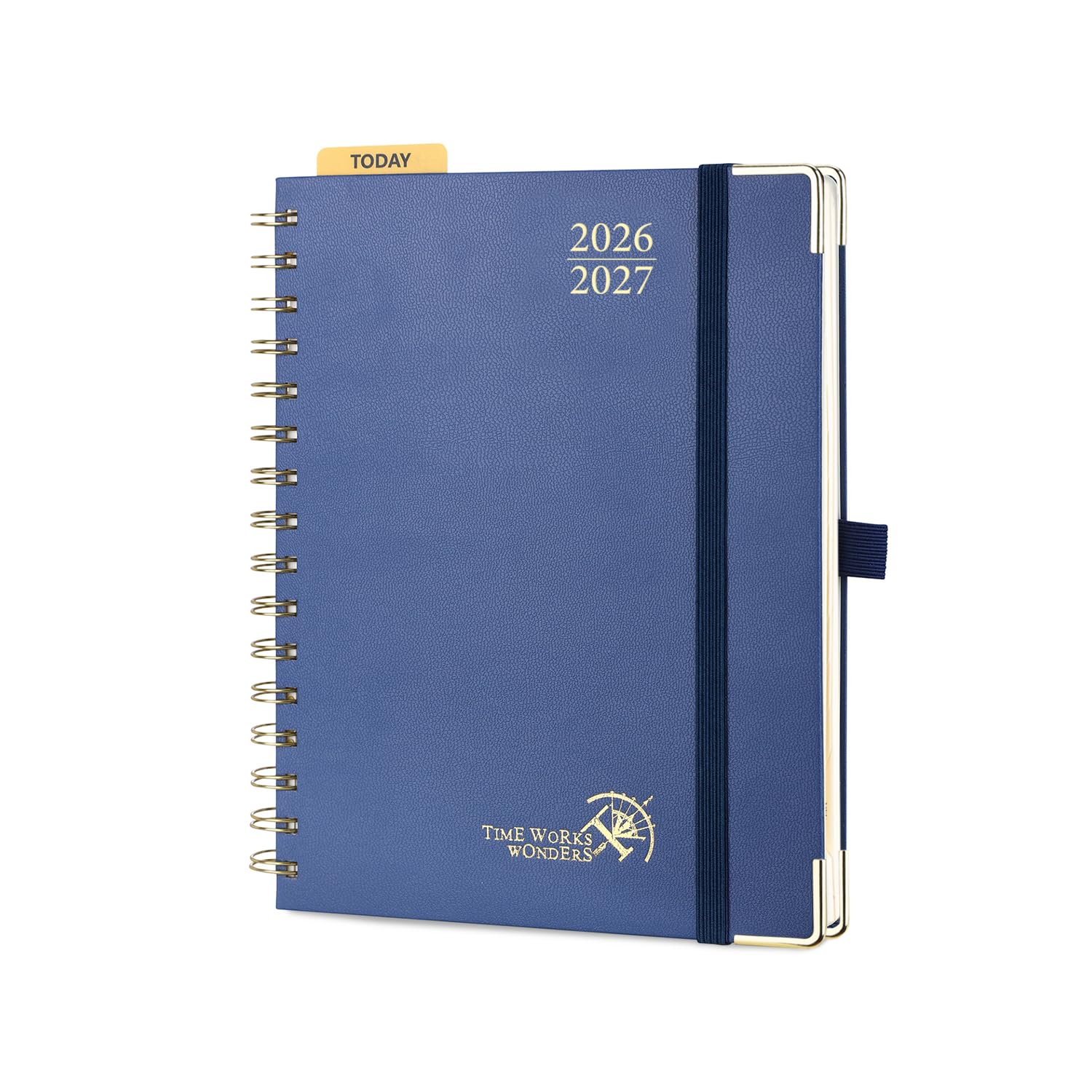 POPRUN 2026-2027 Academic Diary A5 Week to View (26.5x21.5 cm) Spiral 17 Months (Aug'26 - Dec'27) Vertical Academic 26/27 Weekly Mid Year Planner(Navy blue)