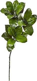 Nearly Natural 35â€ Magnolia Leaf Artificial Spray (Set of 3) Silk Plants, Green