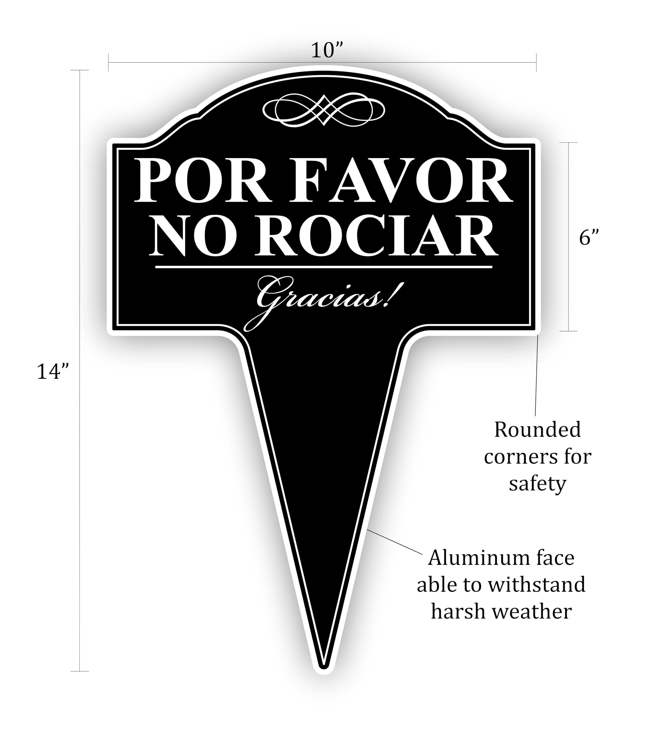 Aluminium-Schild „Por Favor No Cortar“ (Bitte Nicht Mähen) – 25,4 X 35,6 Cm – Für Garten & Grundstück