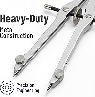 Vista 4 de Mr. Pen Juego de geometría con transportador de brazo giratorio de 6 pulgadas, compás, escuadras, regla, compases y transportador, juego de 15 piezas