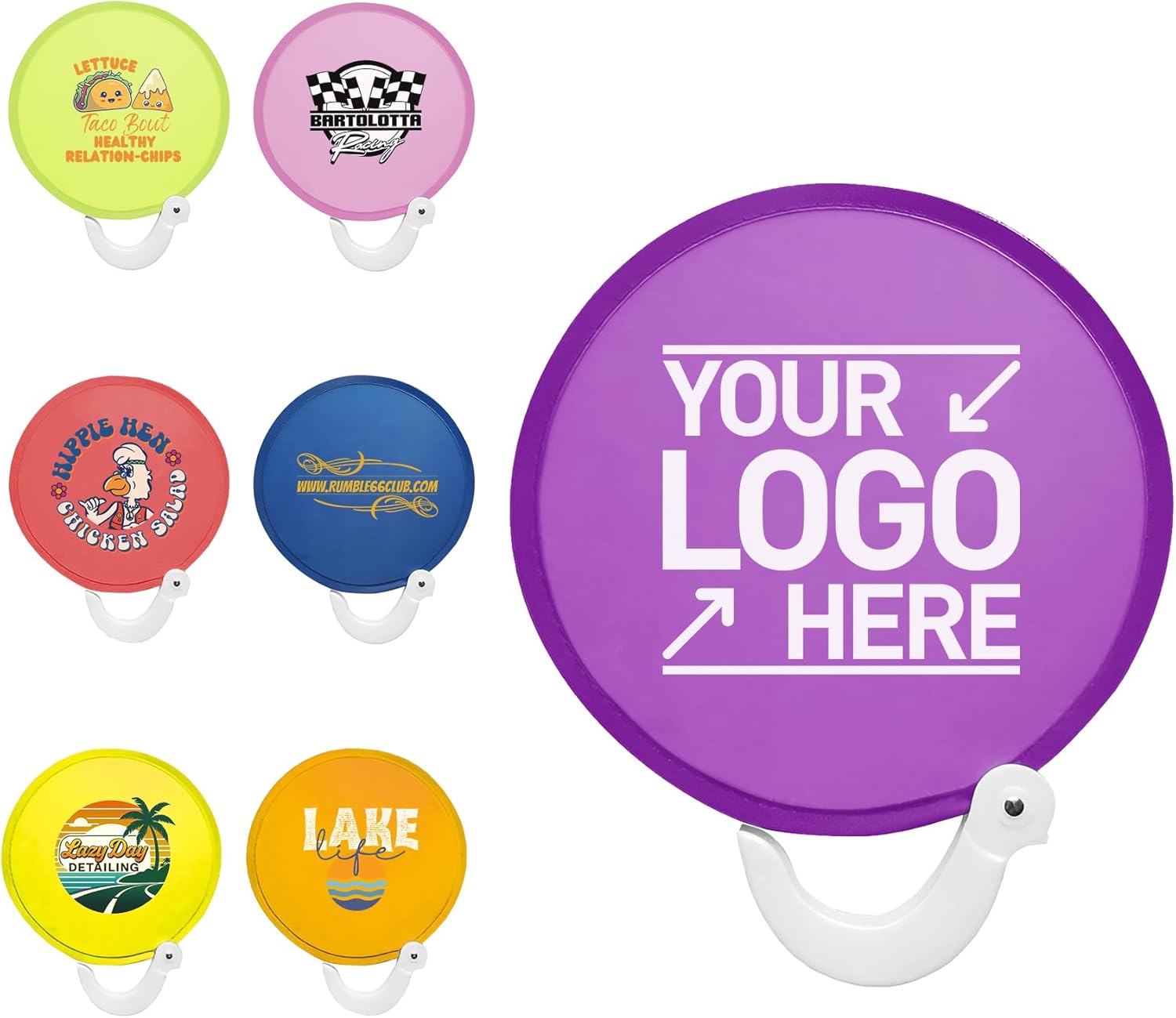 Custom Foldable Flying Disc Fans with Handle Personalized Nylon Round Fans for Logo Printing Promotional Giveaways Events Parties & Corporate Branding (100)