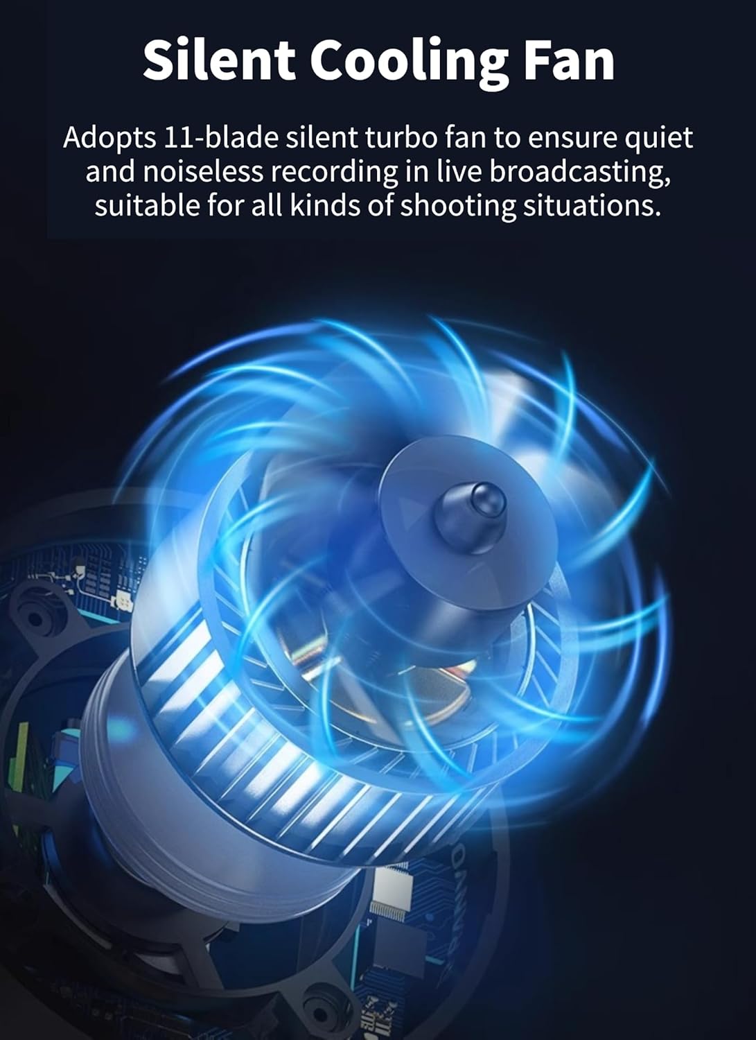 Camera Cooling Fan, Camera External Cooling System with Fan, 2 Speed Camera External Cooler with Multiple Mounting Buckles, Silent Cooling, for A7M4 ZVE1 A6700 A7C2 A7S3