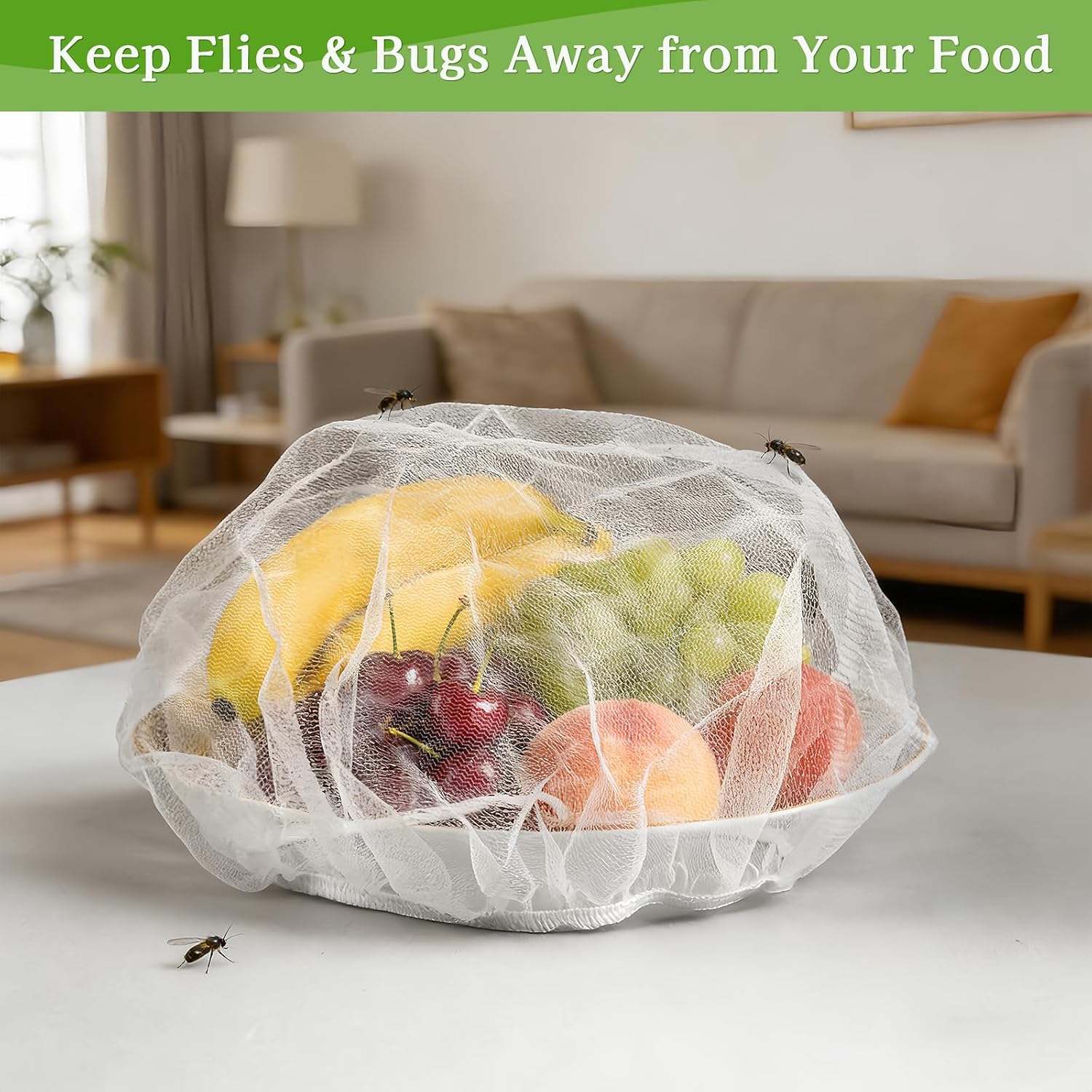 10 Pack Reusable Mesh Food Covers for Outdoors, 3 Sizes (25cm/35cm/55cm) Fruit Bowl Covers, Keep Flies Bugs Off Food at Picnic BBQ Party