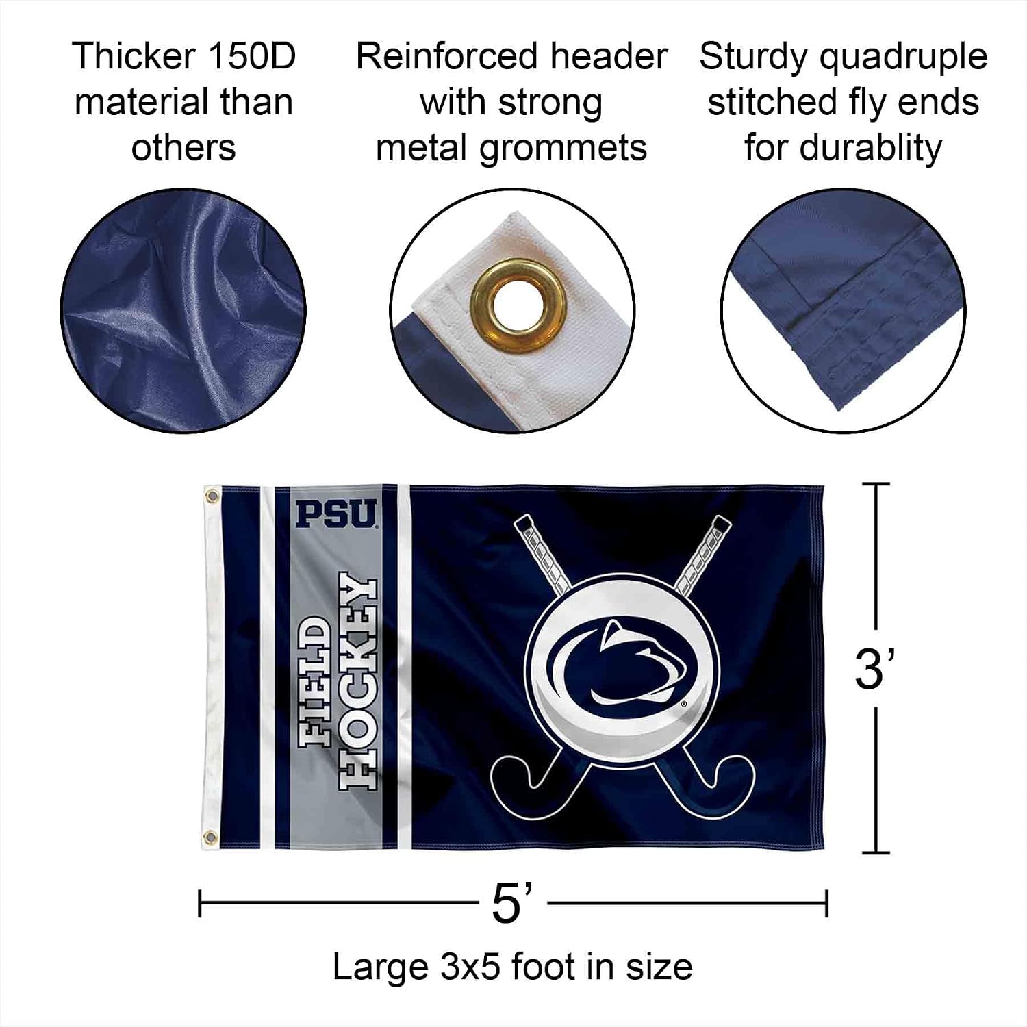 Penn State Nittany Lions Field Hockey 3x5 Grommet Flag