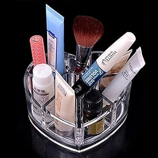 منظم مكياج قلب شفاف (لرتبة روج، مناكير، حواجب، مكياج) - تصميم شيك وعصري على التسريحة، من أكرليك شفاف متين 💄💅✨ تبرزي أناقة مكياجك وأدوات - من جينيريك