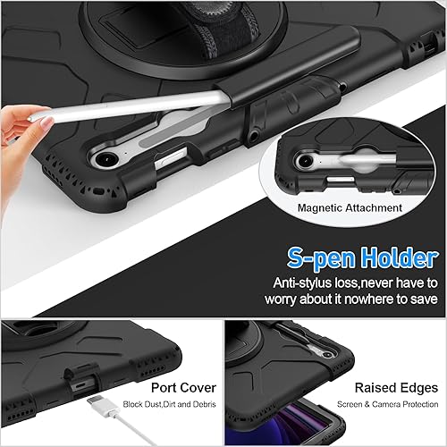 Miniatura 5 de SUPFIVES Funda para Galaxy Tab S9S9 FE 2023 con protector de pantalla, funda de silicona líquida militar mejorada para Tab S9FE de 10.9 pulgadasS9