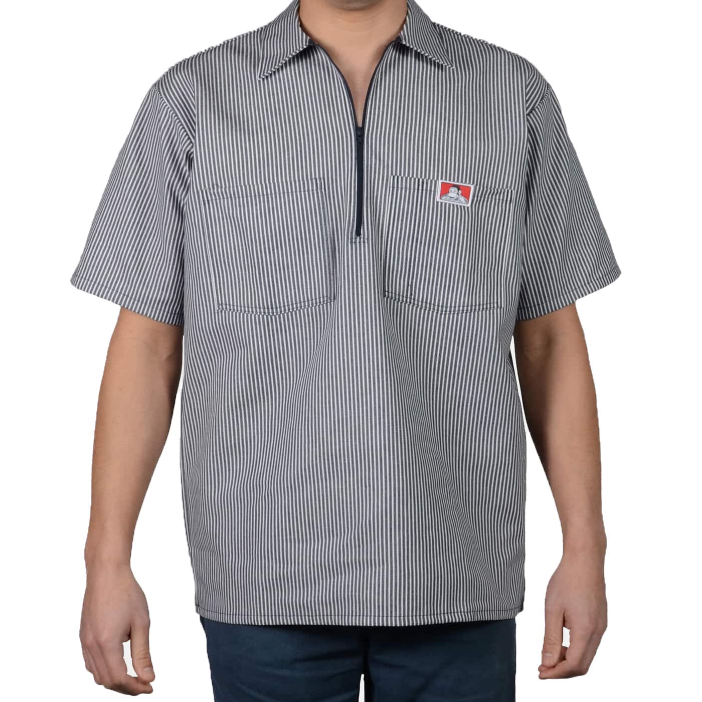 Ben Davis Men's Half Zipper Shirt - Black - Large