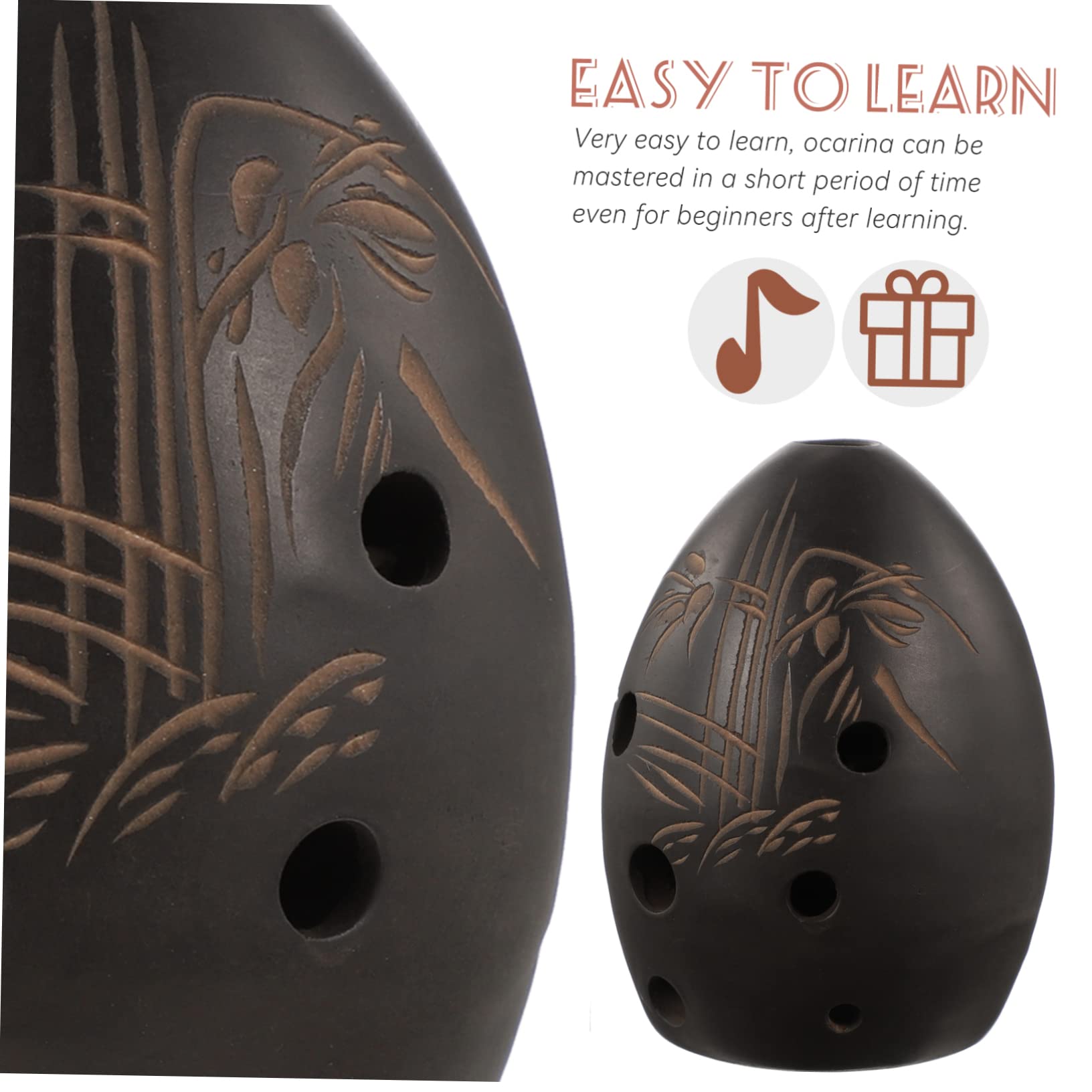 SUPVOX Professional 8-hole Ocarina Black Ocarina Instrument Music Perfect for Kids