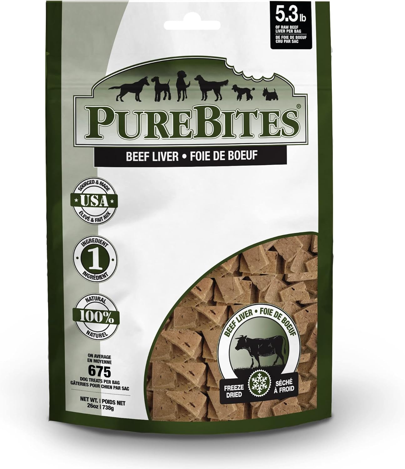 PureBites Freeze Dried Beef Liver Dog Treats 26oz 1 Ingredient Made in USA