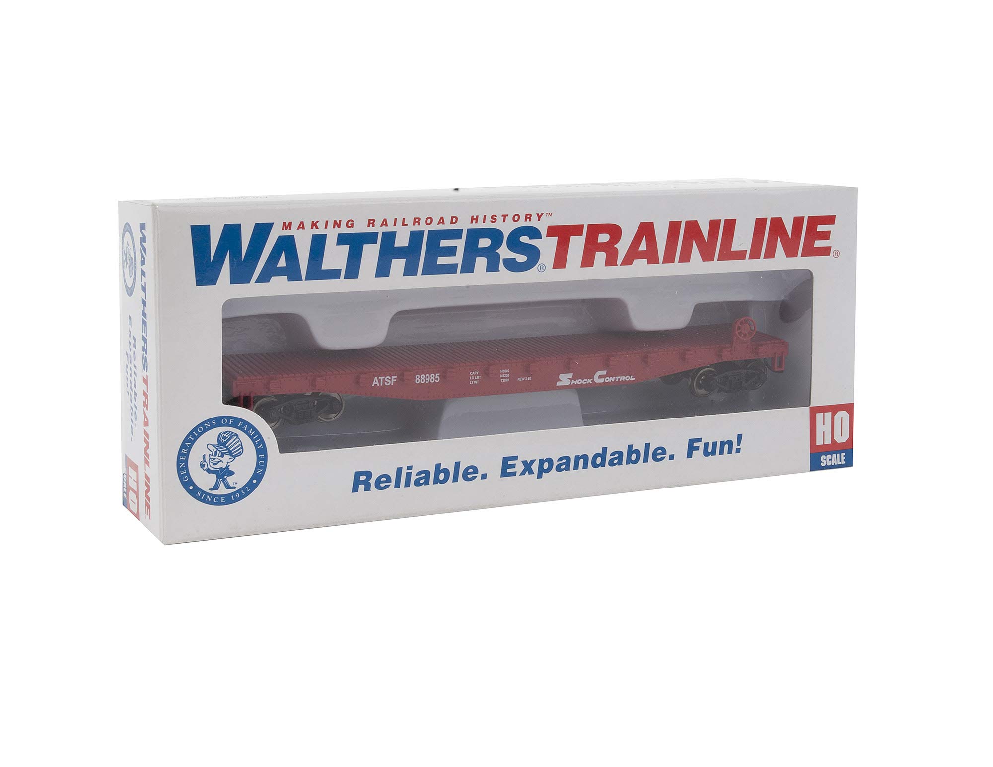 Walthers Spur H0 Flatcar Wagon Plat Santa Fe