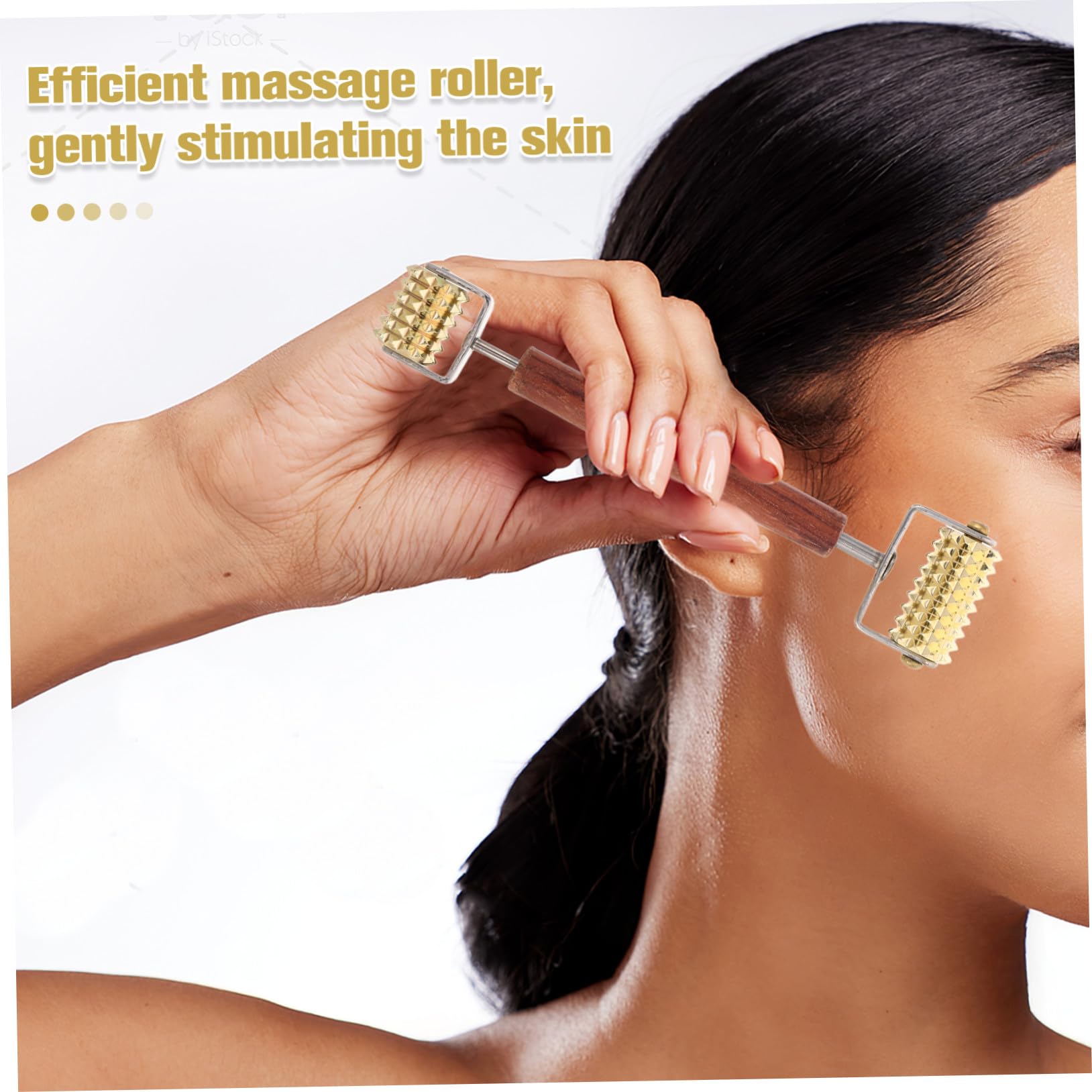 Appareil de Beauté du Visage Multifonction V-shape en Acier Inoxydable Léger, Rouleau Facial Liftant Précis pour Massage à Domicile et Soins Peau