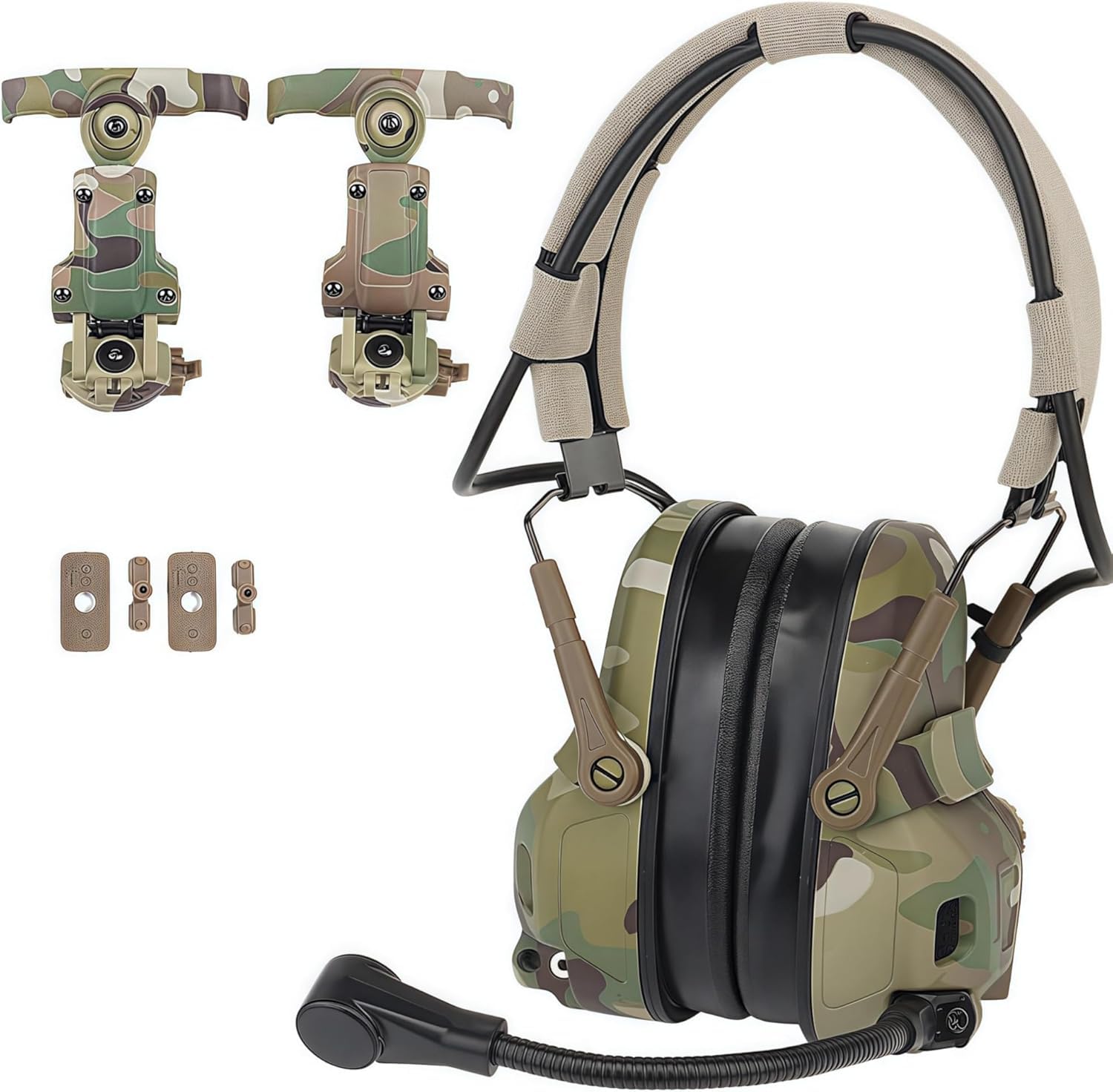 ACEXIER Casque tactique GEN 6 2 en 1 à réduction de bruit pour la chasse et le tir, compatible avec les casques 0PS C.ore A.RC et W.endy M-IOK
