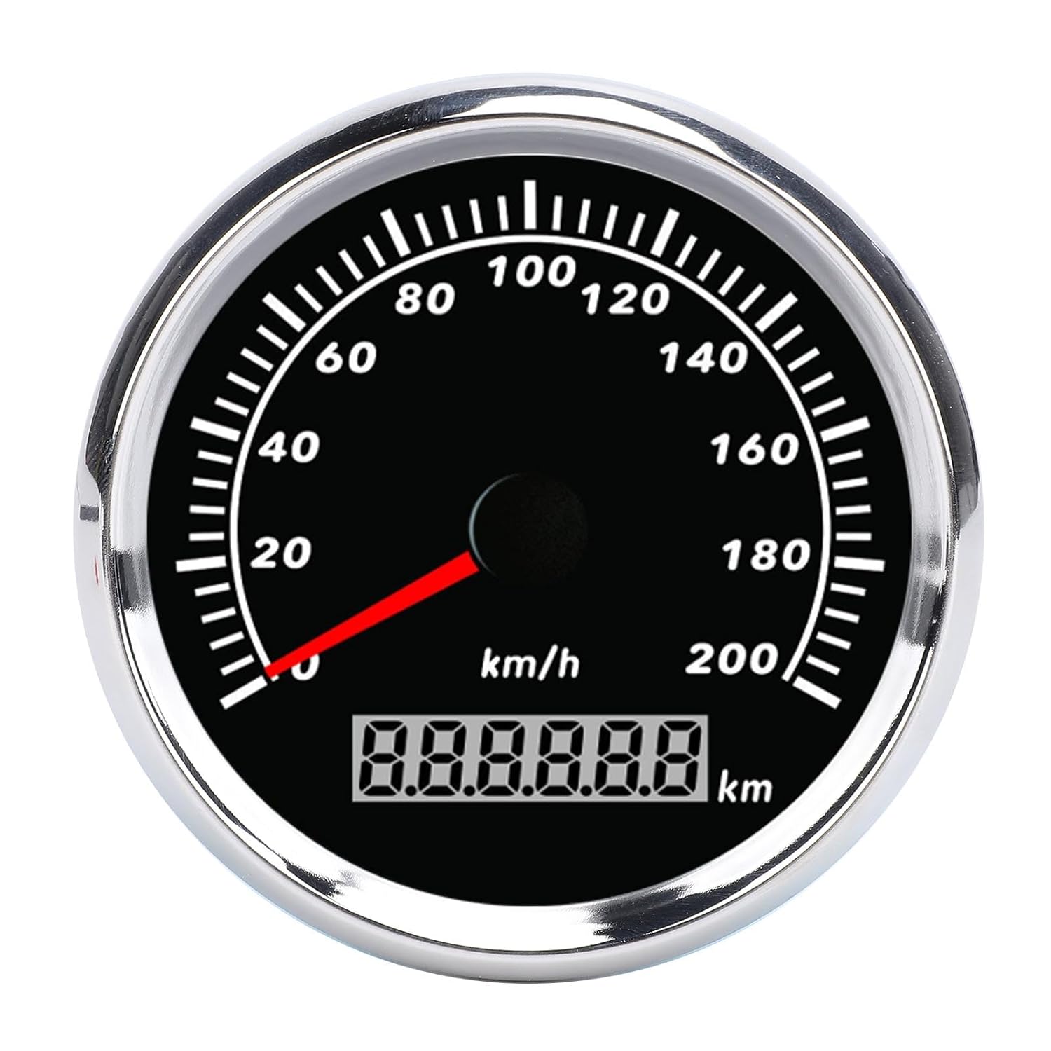 ​85MM Speedometer Gauge, 9-32V & Antifog Digital Speedometer Odometer with 7 Color LED Backlight Universal Marine for Car Truck Yacht Motorcycle