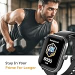 Spade & Co Smartwatch santé 4 - Smartwatch pour les hommes & Femmes, rythme cardiaque, sommeil & SpO2 Moniteur, Pedomètre, Fitness Tracker, Réponse/Faites des appels IP68 imperméable iOS & Compatible avec Android