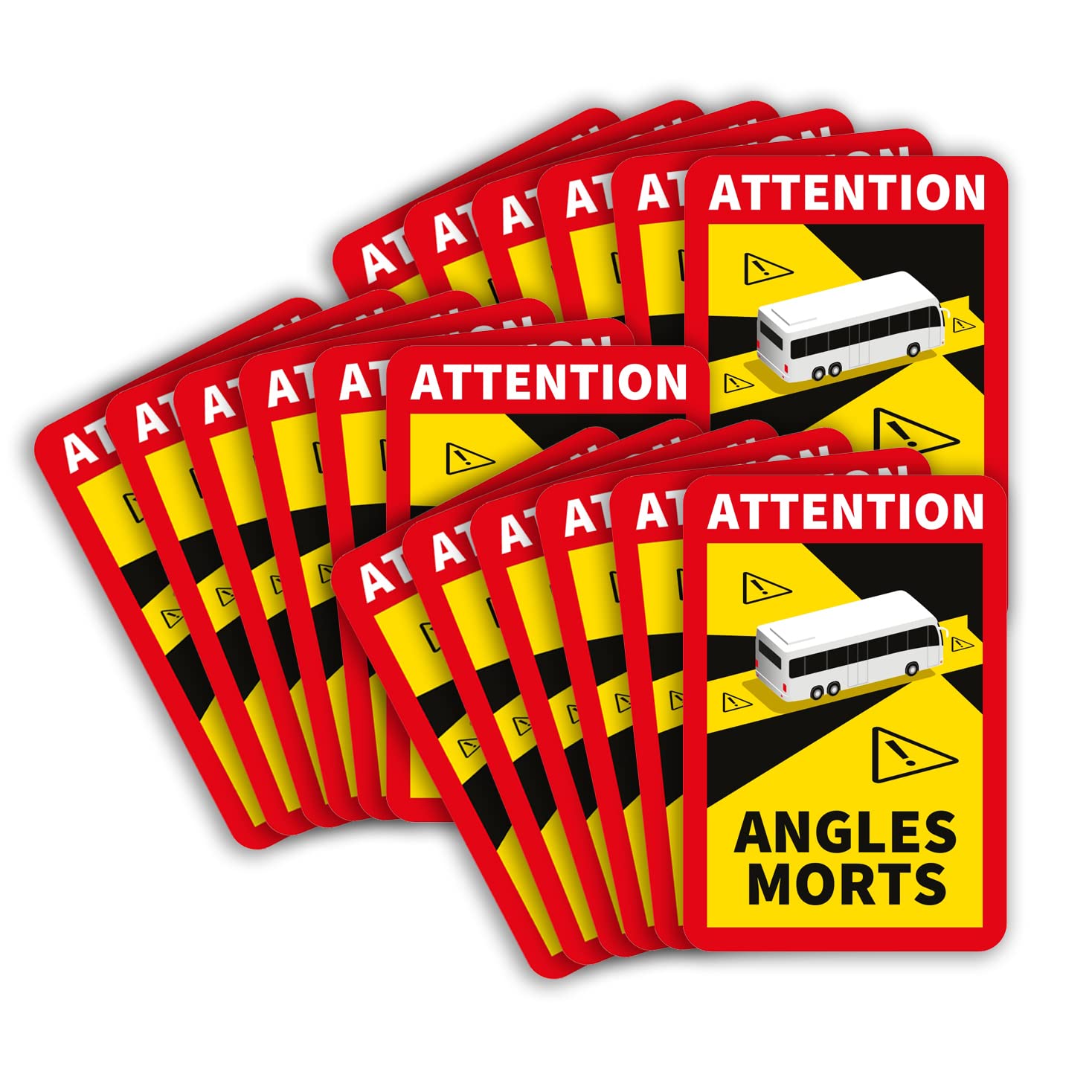 Autocollant Angles Morts Obligatoire France - Véhicules >3,5t - 25x17cm - Résistant UV & Intempéries - Lot De 3