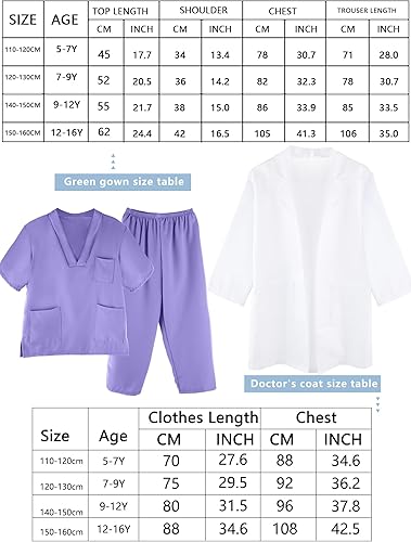 Miniatura 7 de Puteraya Conjunto de disfraz de médico quirúrgico para niños, uniforme con estetoscopio, juguetes para niños y niñas