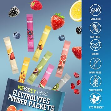 Electrolyte Powder Packets 32 Sticks Sugar Free Hydration Packets, Liquid Daily IV Electrolyte Hydration Powdered Drink Mix with Vitamins & Minerals, Keto Friendly, Vegan, Non-GMO