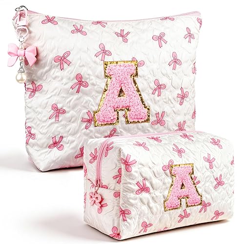 Initial Makeup Bag, Valentines Day Gifts for Women Teens Girls