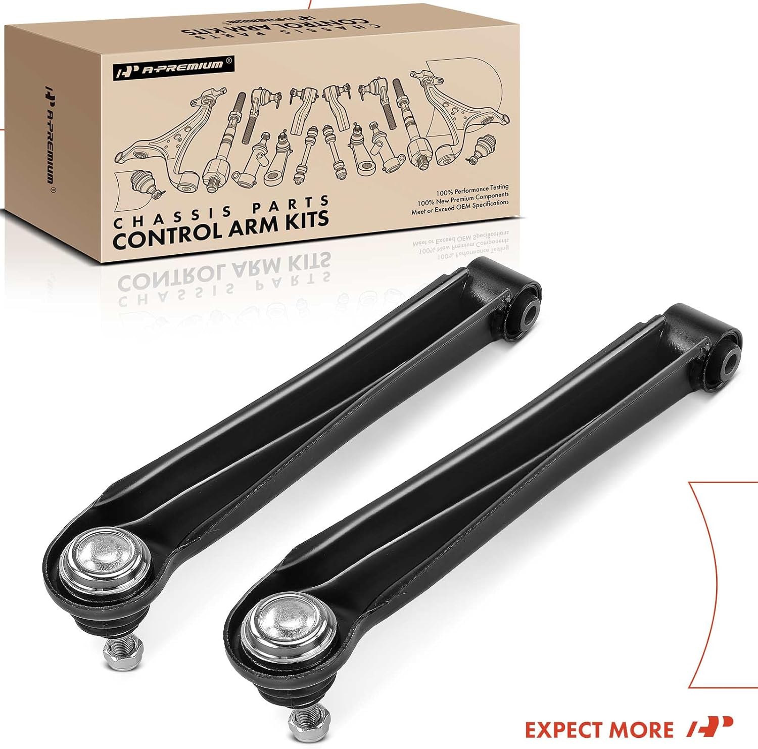 A-Premium 2 x Rear Lower Control Arm, with Ball Joint & Bushing, Compatible with Hyundai Sonata 1999-2005, XG300 2001, XG350 2002-2005, Kia Optima 2001-2006