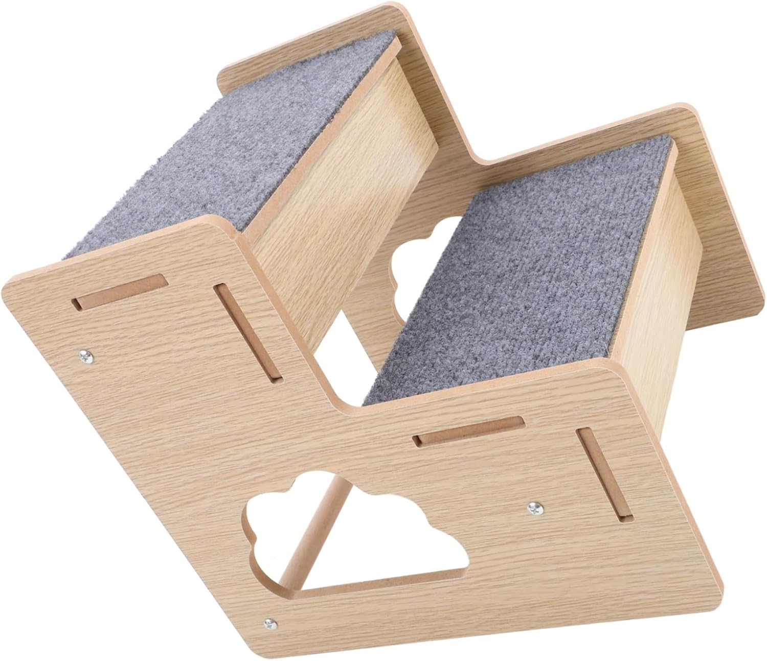 Wooden Dog Stairs Pet Step Ladder Steps Bed Stairs Portable Easy Assembly