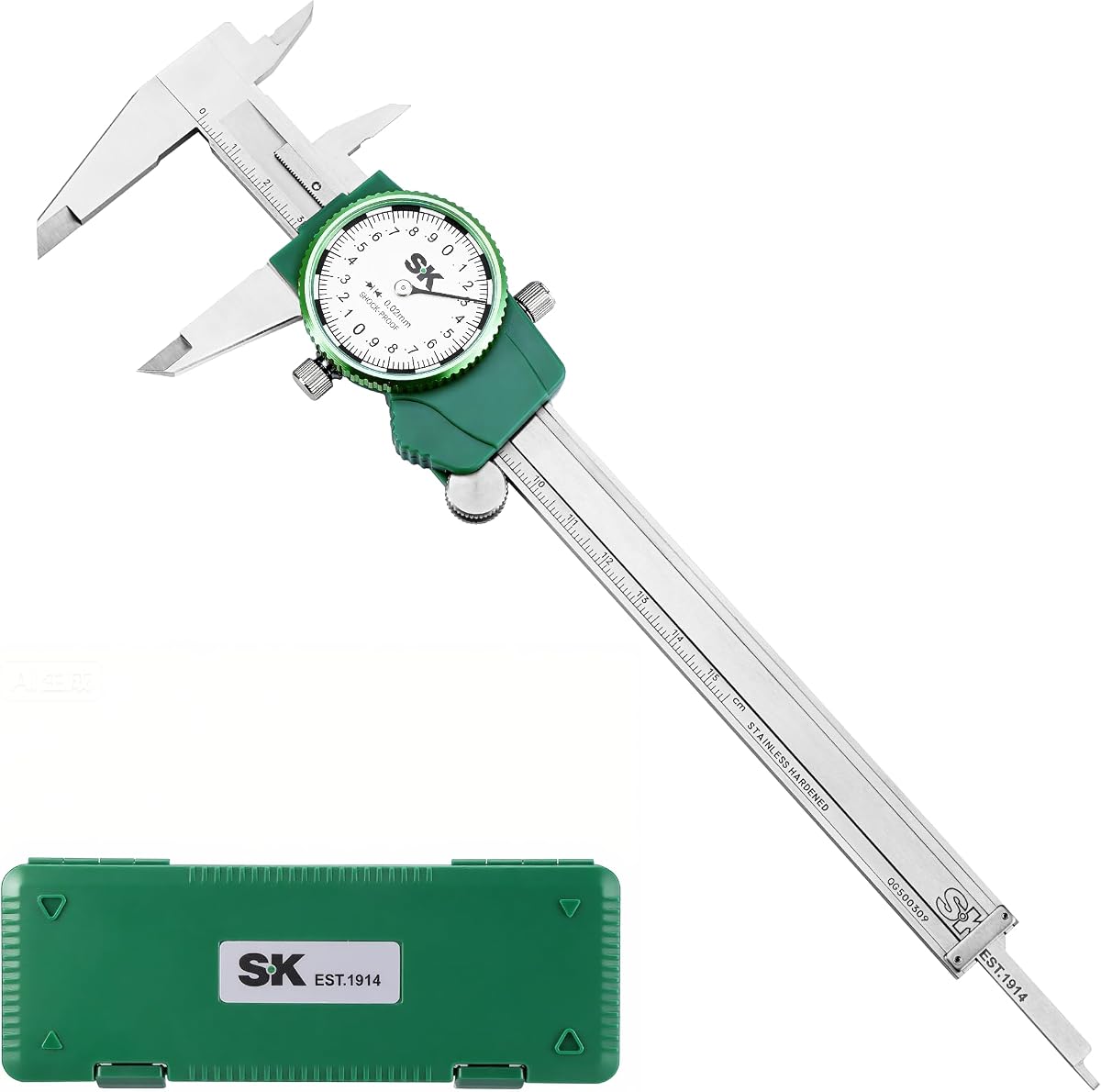 Metric Dial Caliper, 150mm Caliper Measuring Tool, ±0.03mm Accuracy | Shock-Proof Design, 4 Measurement Methods Stainless Steel Calipers