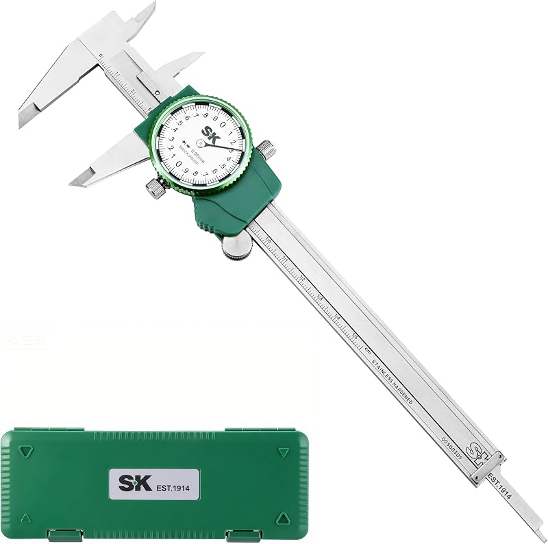 Metric Dial Caliper, 150mm Caliper Measuring Tool, ±0.03mm Accuracy | Shock-Proof Design, 4 Measurement Methods Stainless Steel Calipers