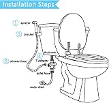 Handheld Bidet Sprayer Kit - Stainless Steel Douche Muslim Shower Spray with Hose Bidet for Toilet Cleaning, Pet Bath, Personal Hygiene - 5