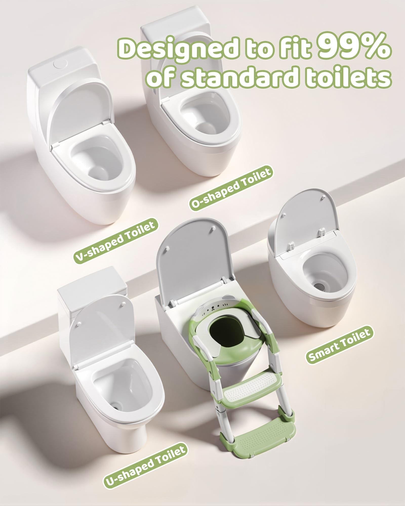 Adaptador WC Niños, Adaptador de Asiento de Inodoro Infantil 3 en 1, Antideslizante e Impermeable, con Protección Contra Salpicaduras, Asiento de Inodoro para Niños Para el Entrenamiento