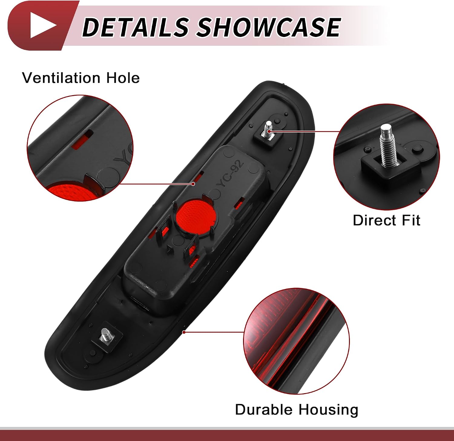 LED Third Brake Light for Citroen Jumper (244) 2002-2006 No.735318908 Red 3rd High Mounted Stop Lamp Waterproof Rear Center High Level Brake Light
