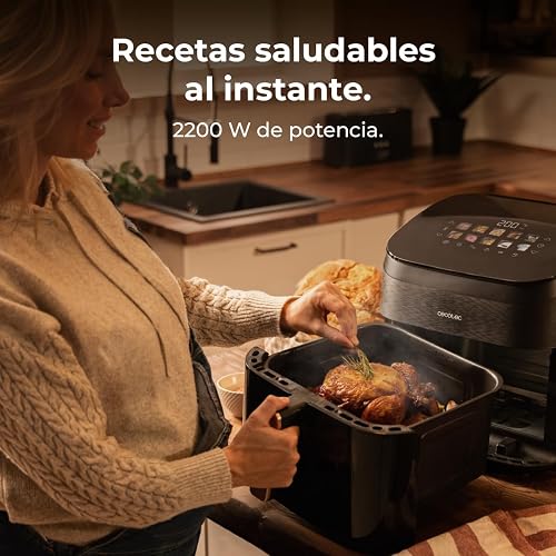 Cecotec Friteuse sans Huile avec Grill 6.5L Cecofry&Grill Smokin' 6500 Plus. 2200 W, Frit, Grille et Planche, Température Réglable 40-200ºC, Fumoir Intégré, Double Grill, 10 Menus, Fenêtre Frontale - 9