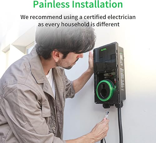 Vista 12 de Autel MaxiCharger Home - Cargador inteligente para vehículos eléctricos (EV), 40 amperios nivel 2 Wi-Fi y EVSE habilitado para Bluetooth, estación