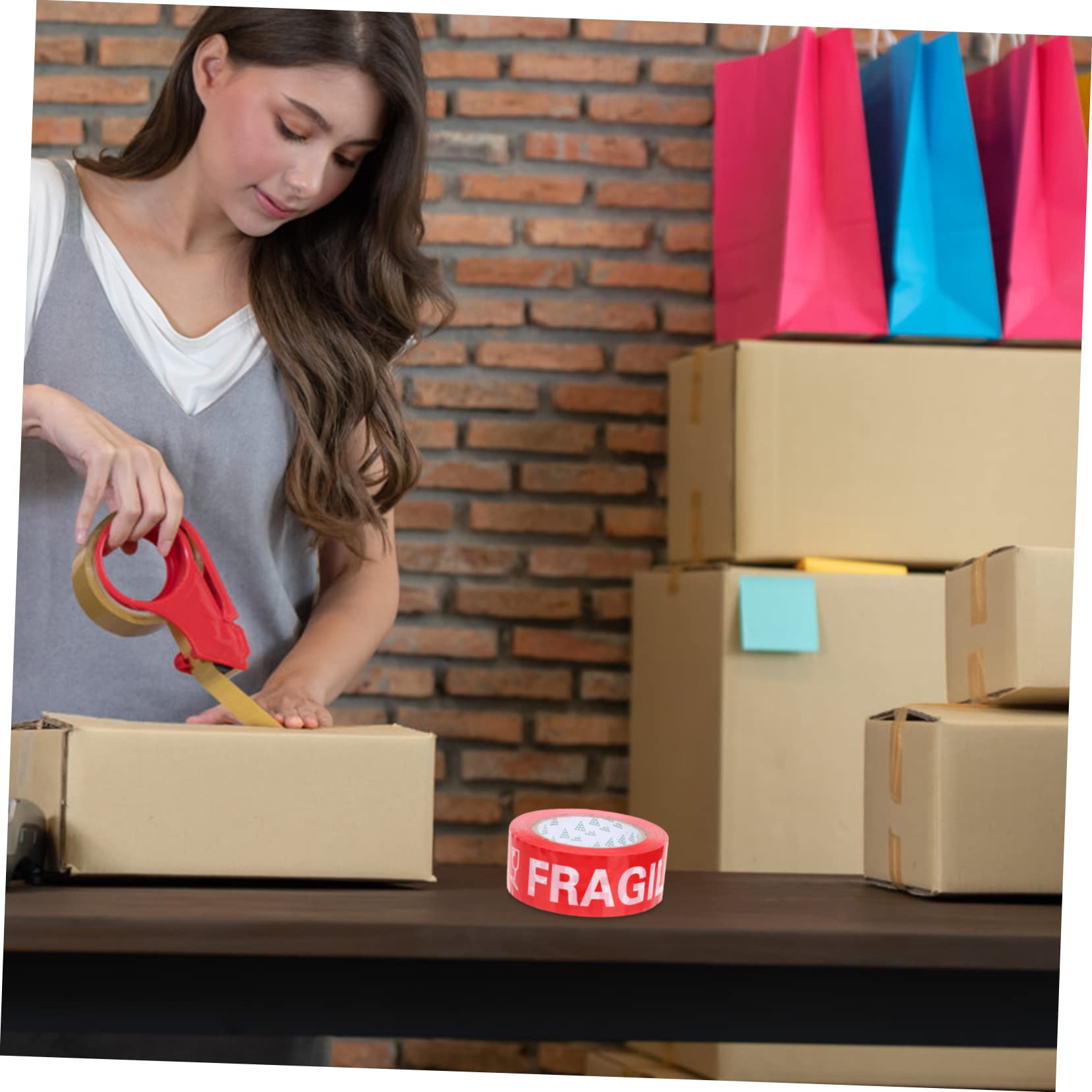 PRETYZOOM 4 Rollen Warnklebeband Material Zerbrechliches Klebeband Für Verpackungskartons Für Vorsicht Aufmerksamkeit Sorgfalt Danke Dieses Zerbrechliche Versandband Zerbrechliches