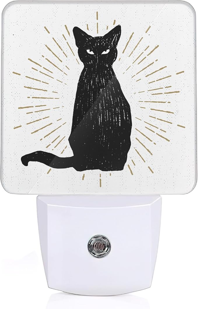 ZTHLL Black Cat Night Light, Cute Cat Night Light Plug into Wall with Dusk to Dawn Sensor, LED Lamp Energy Saving Lights for Men Women Boys Girls,Lamp for Bedroom Bathroom Hallway