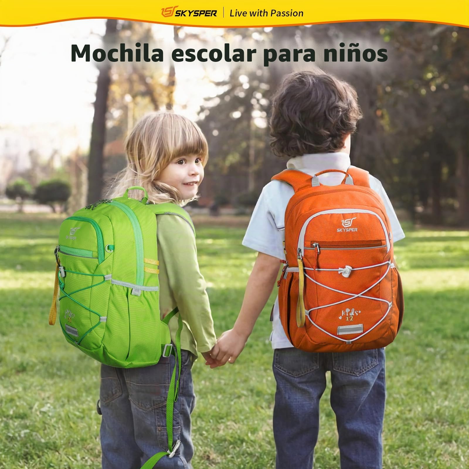 SKYSPER Mochila Infantil 12L, Mochila de Jardín de Infantes | para Niños y Niñas de 3 a 8 Años Mochilas Escolares Primaria