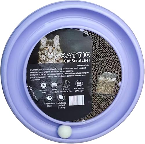 Miniatura 5 de Juguete rascador redondo para gatos, almohadilla rascador para gatos con bola, juguetes para gatitos, almohadilla para rascar, cartón, rascador