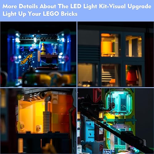 Miniatura 4 de LocoLee Kit de luces LED para Lego NINJAGO City Markets, juego de iluminación creativo de bricolaje, accesorios compatibles con Lego 71779 para