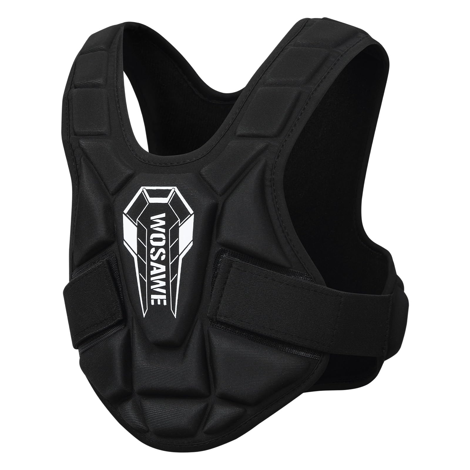 WOSAWE Gilet Sportif Enfant, Haut Respirable Rembourré pour Cyclisme, Trottinette, Snowboard et Football, Noir
