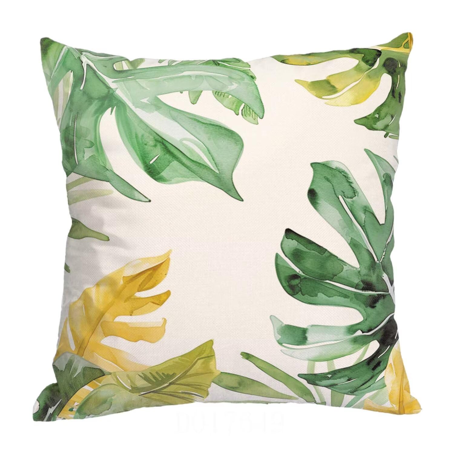 Fundas Cojines SuavesHojas Fundas Cojines Cuadradas Suaves Funda Almohada Cojines Suaves Sillas Jardin para Oficina Cama Sofá Banco Interior o Exterior Juego de 4 Funda Cojin Hojas Tropicales mu-424
